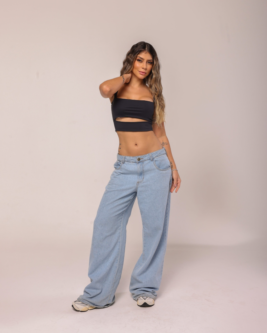 Cropped Recorte Poliamida Preto